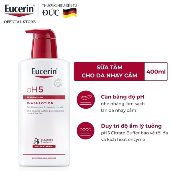  Sữa Tắm Cho Da Nhạy Cảm Eucerin pH5 Sensitive Skin Washlotion 