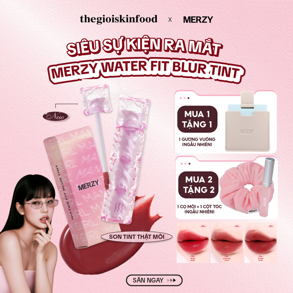 [NEW] Son Tint Merzy Mịn Lì , Bền Màu, Fit Môi Tự Nhiên Water Fit Blur Tint 3.7g 