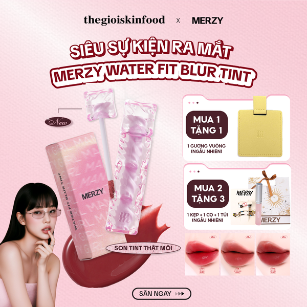 [NEW] Son Tint Merzy Mịn Lì , Bền Màu, Fit Môi Tự Nhiên Water Fit Blur Tint 3.7g 