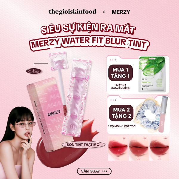  [NEW] Son Tint Merzy Mịn Lì , Bền Màu, Fit Môi Tự Nhiên Water Fit Blur Tint 3.7g 