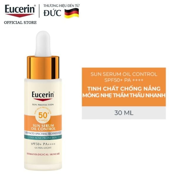  Serum Chống Nắng Eucerin Kiểm Soát Dầu Sun Serum Oil Control SPF50+ PA++++ 30ml 