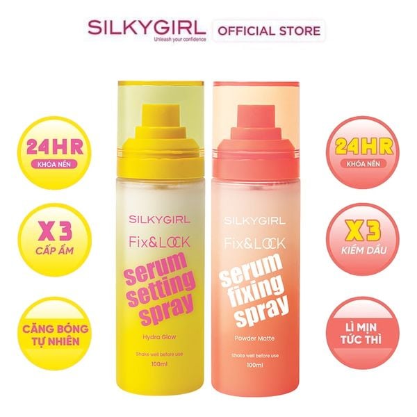  Xịt Khóa Nền Silkygirl Fix & Lock Serum Fixing Spray 100ml 