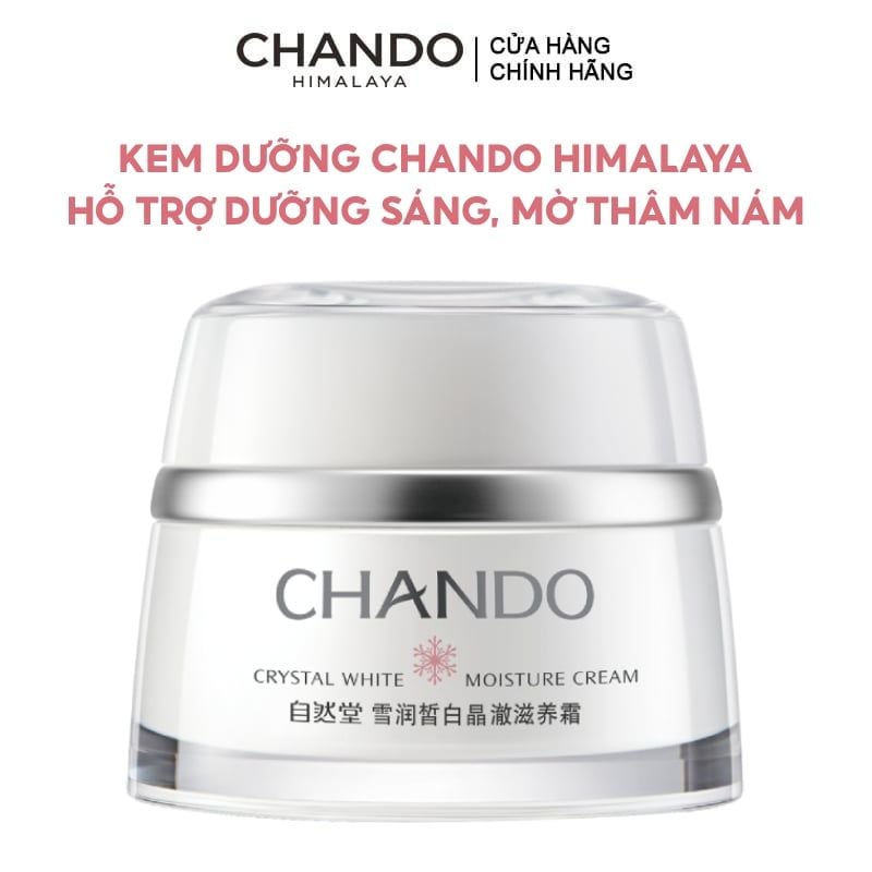 Kem Dưỡng Ẩm Chando Himalaya, Hỗ Trợ Dưỡng Sáng, Mờ Thâm Nám Crystal White Moisture Cream 50g