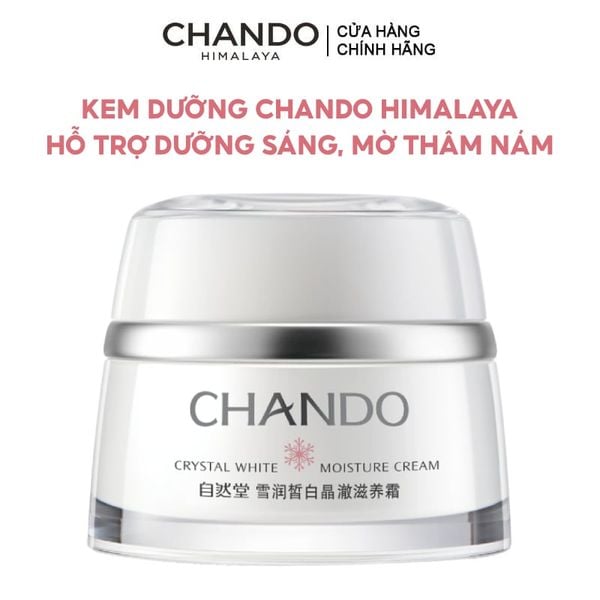  Kem Dưỡng Ẩm Chando Himalaya, Hỗ Trợ Dưỡng Sáng, Mờ Thâm Nám Crystal White Moisture Cream 50g 