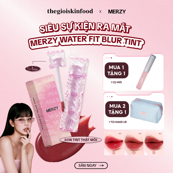  [NEW] Son Tint Merzy Mịn Lì , Bền Màu, Fit Môi Tự Nhiên Water Fit Blur Tint 3.7g 