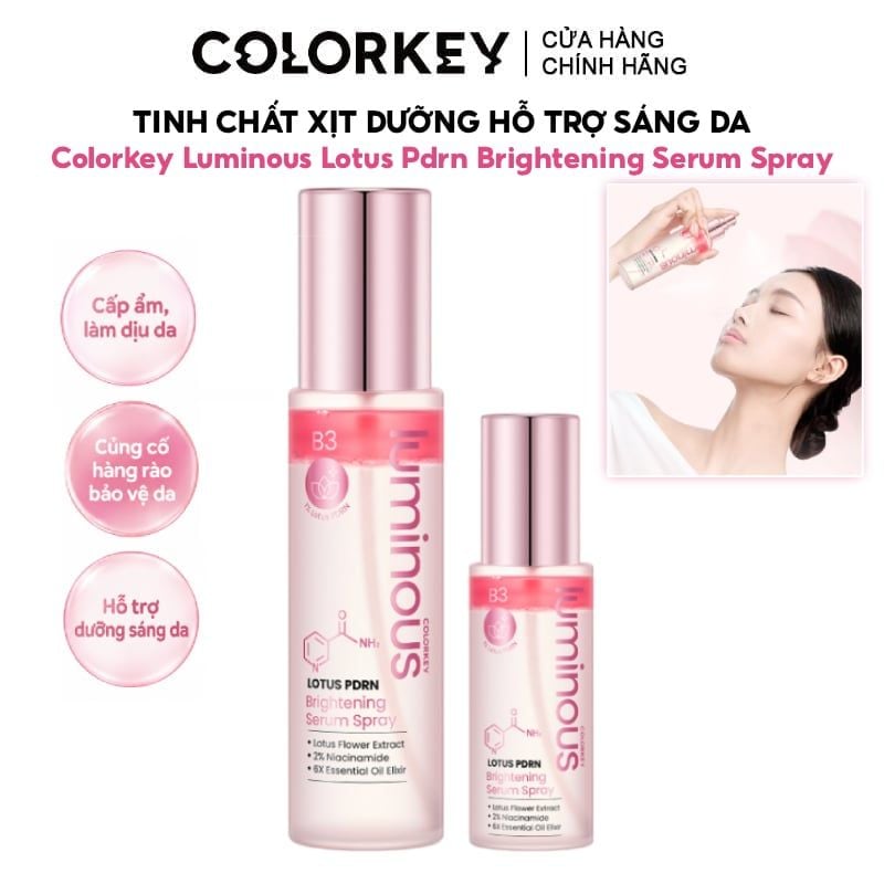Serum Xịt Dưỡng Hỗ Trợ Sáng Da Colorkey Luminous Lotus Pdrn Brightening Serum Spray
