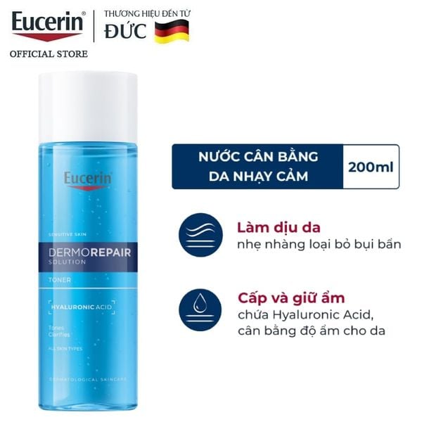  Nước Hoa Hồng Eucerin Cho Da Nhạy Cảm Dermorepair Solution Toner 200ml 