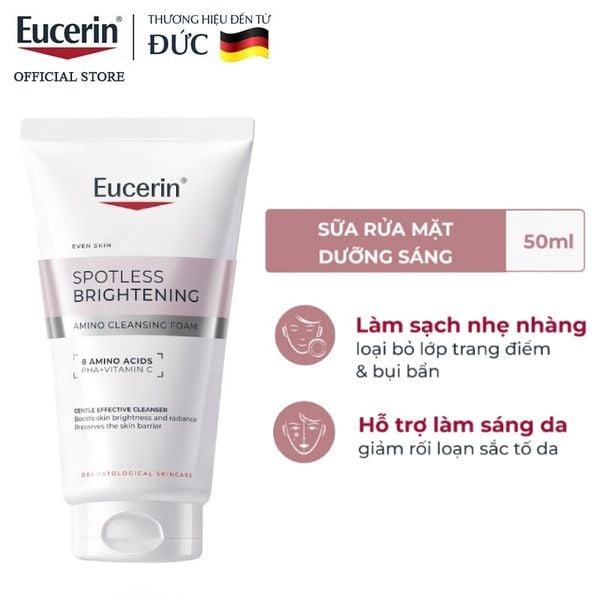 Sữa Rửa Mặt Eucerin Hỗ Trợ Làm Sáng Da Spotless Brightening Amino Cleansing Foam 