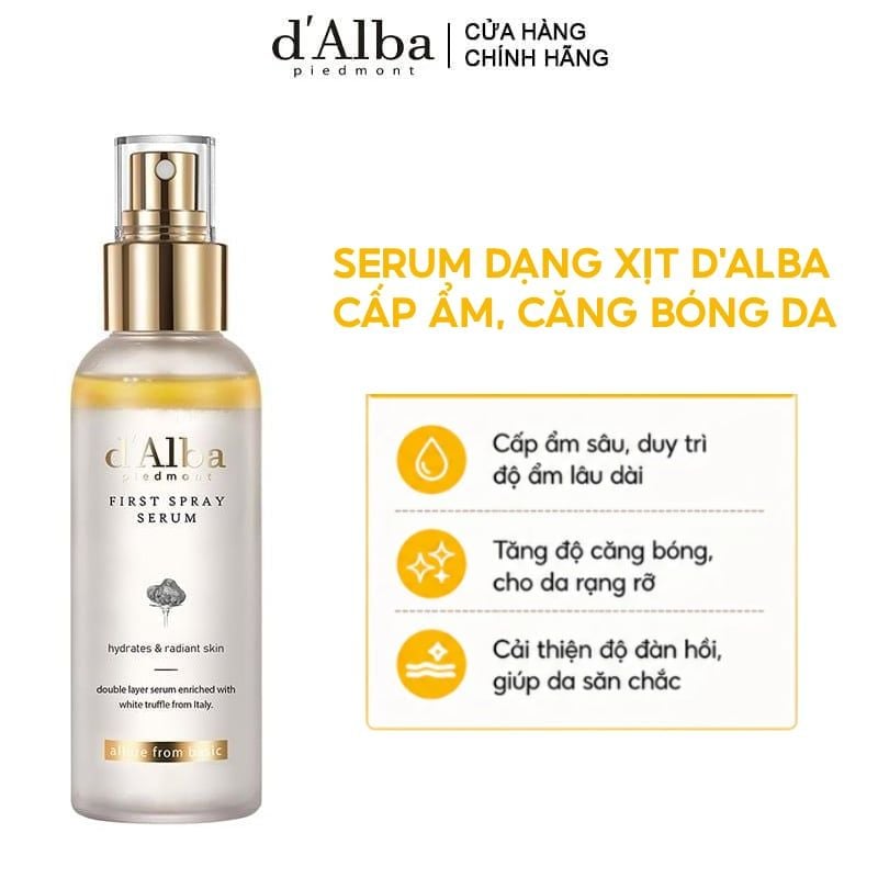 Serum d'Alba Tinh Chất Dưỡng Căng Bóng Da White Truffle First Spray Serum 100ml