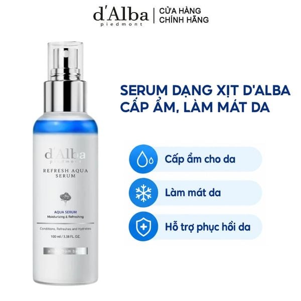  Serum Tinh Chất Dưỡng D'Alba Cấp Ẩm, Làm Mát Da White Truffle Refresh Aqua Serum 100ml 