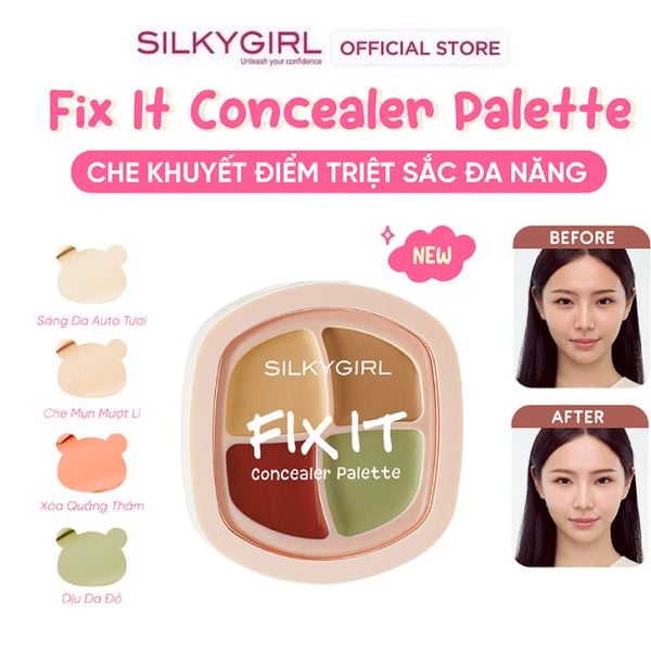 Bảng Che Khuyết Điểm Silkygirl Đa Năng 4 Ô Fix It Concealer Palette 7.2g #01 Undercover 