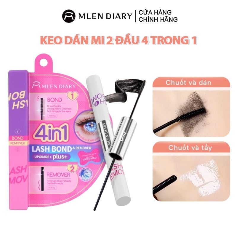 Mascara Keo Dán Mi 2 Đầu 4 Trong 1 Mlen Diary 8g