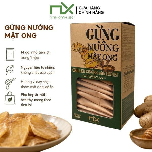  Hộp Gừng Nướng Mật Ong Nam Xanh JSC 80g 