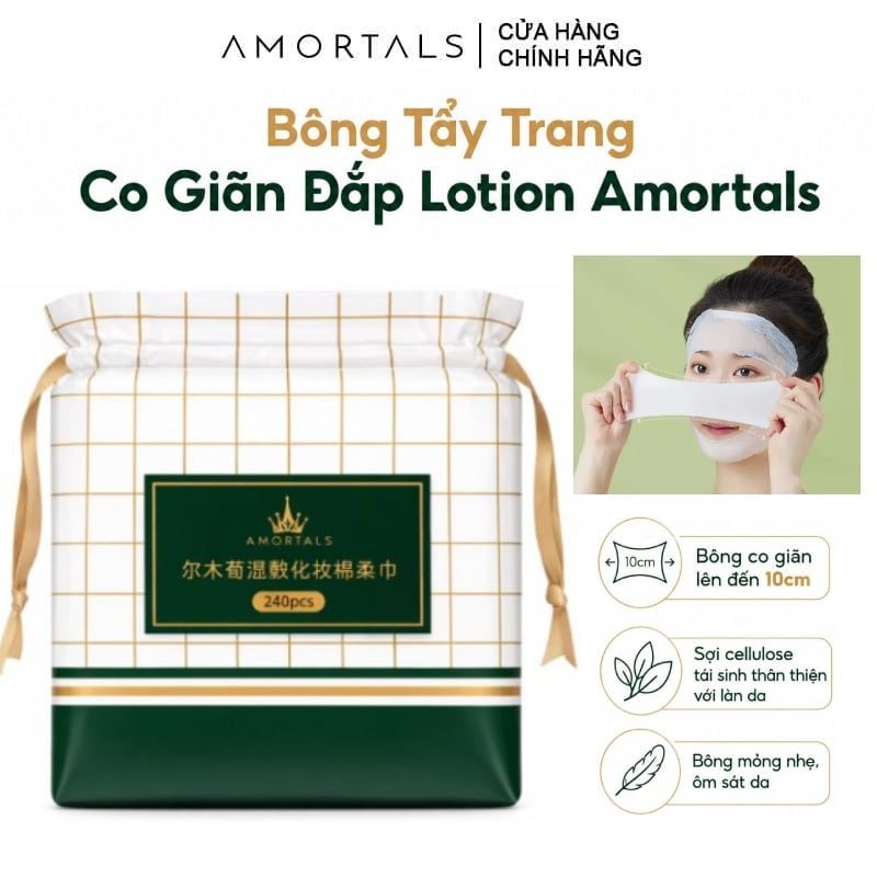 Bông Tẩy Trang Amortals Co Giãn Đắp Lotion Stretchable Cosmetic Cotton Pads