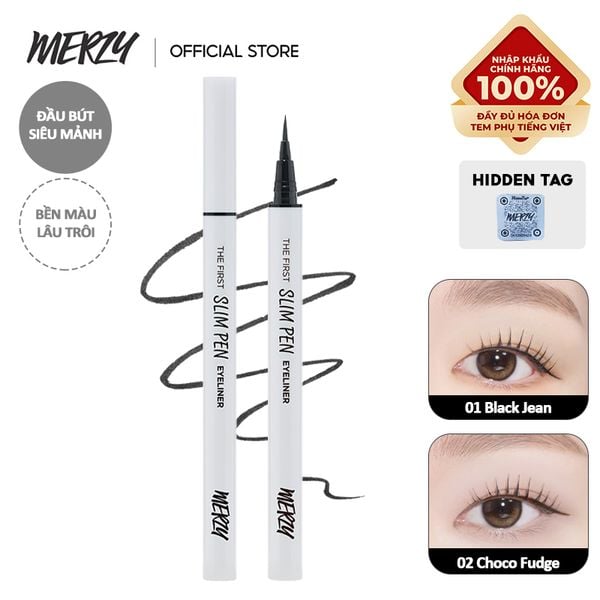  Bút Kẻ Mắt Merzy Siêu Mảnh, Bền Màu, Lâu Trôi The First Slim Pen Eyeliner 0.45g 