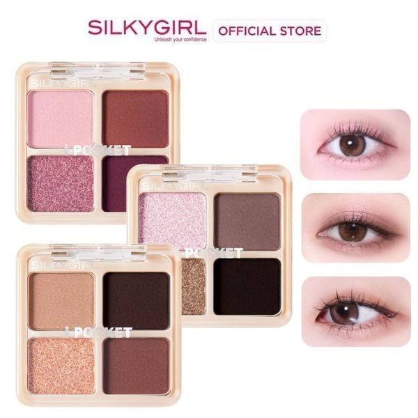  Bảng Phấn Mắt 4 Ô Silkygirl i-Pocket Shadow Quad 4g 