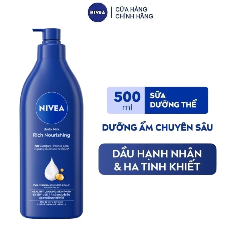 Sữa Dưỡng Thể Nivea Dưỡng Ẩm Da Nivea Body Milk Rich Nourishing 500ml