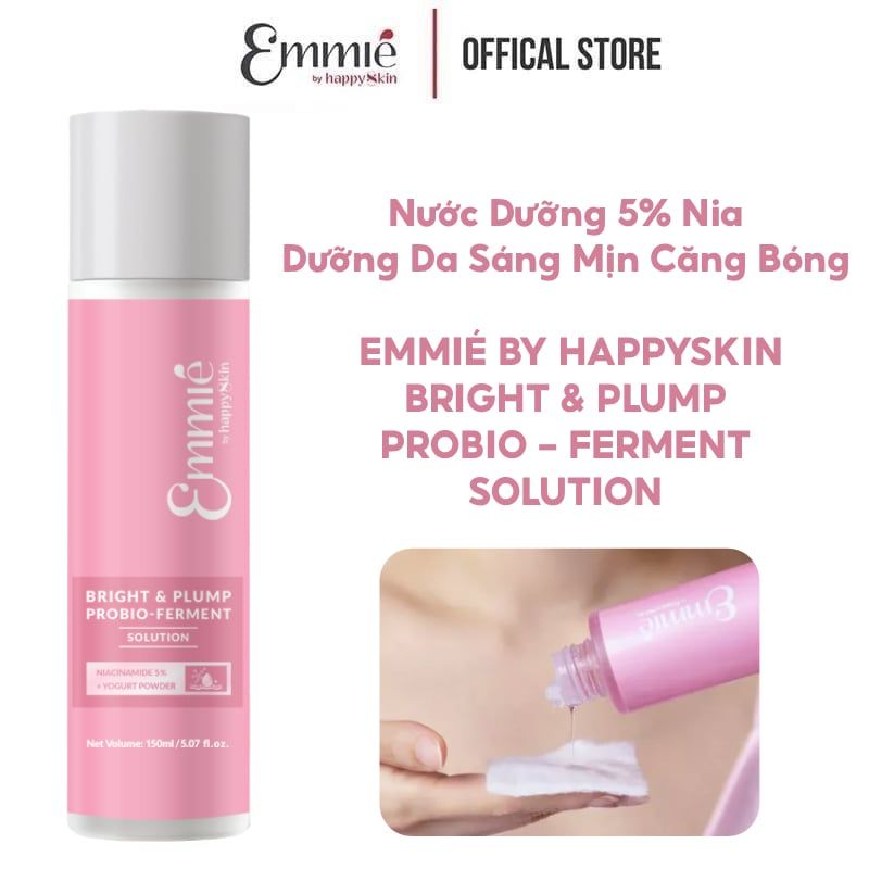 Nước Dưỡng Emmié by Happyskin 5% Nia Hỗ Trợ Dưỡng Sáng, Căng Mọng Da Bright & Plump Probio - Ferment Solution 150ml