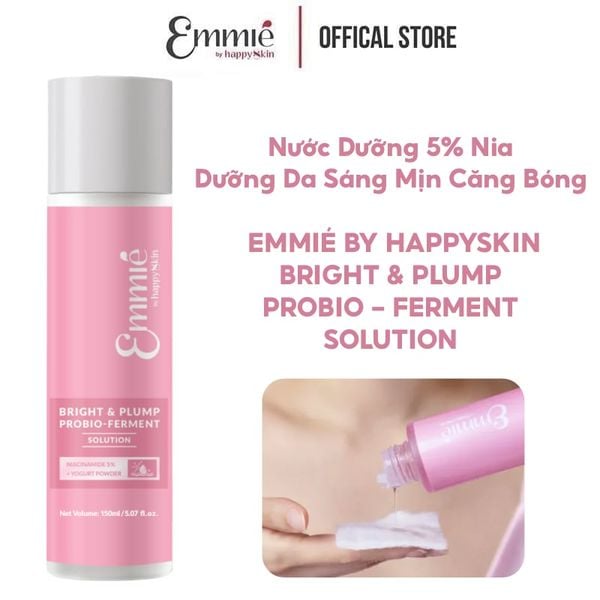  Nước Dưỡng Emmié by Happyskin 5% Nia Hỗ Trợ Dưỡng Sáng, Căng Mọng Da Bright & Plump Probio - Ferment Solution 150ml 