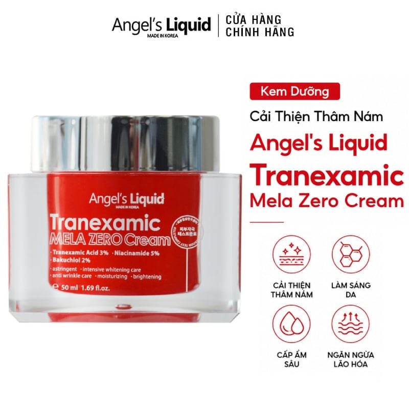 Kem Dưỡng Angel's Liquid Cải Thiện Thâm Nám Tranexamic Mela Zero Cream 50ml (Red Version)