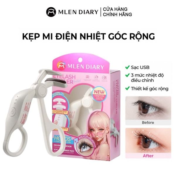  Kẹp Bấm Mi Điện Góc Rộng Mlen Diary Heated Eyelash Curler 