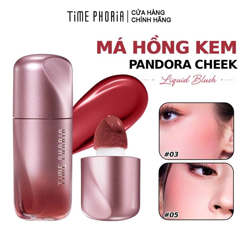 Má Hồng Kem Time Phoria Mịn Lì, Tán Mượt Tự Nhiên Pandora Cheek Liquid Blush 5g