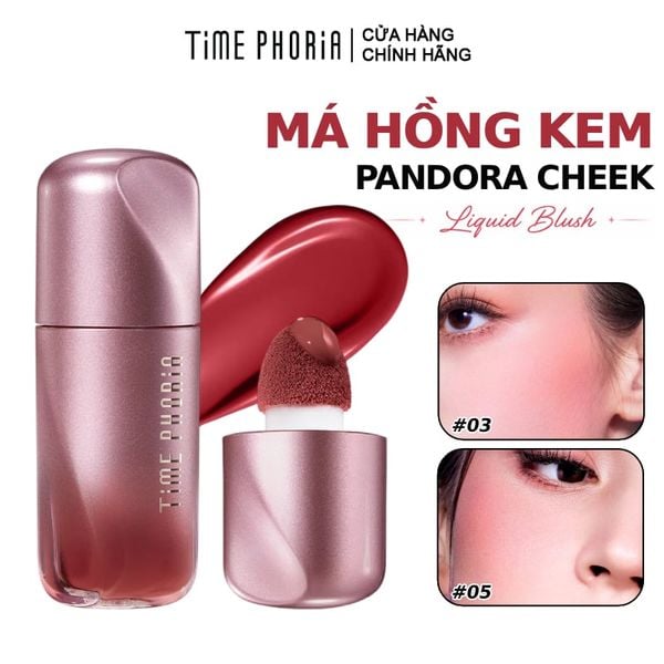  Má Hồng Kem Time Phoria Mịn Lì, Tán Mượt Tự Nhiên Pandora Cheek Liquid Blush 5g 