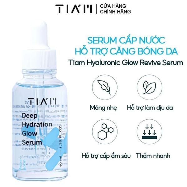  Serum Tiam Cấp Nước, Hỗ Trợ Căng Bóng Da Hyaluronic Glow Revive Serum 40ml 