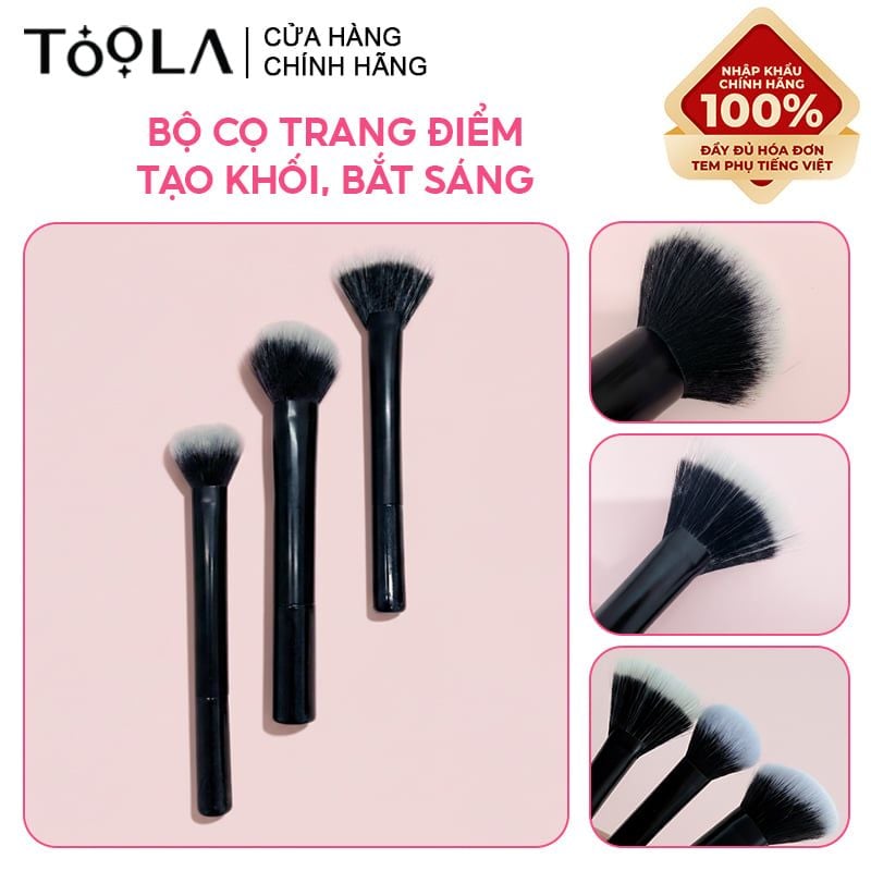 Bộ Cọ Trang Điểm Tạo Khối, Bắt Sáng TOOLA Highlight & Contour Brush Set - BT-TLA091