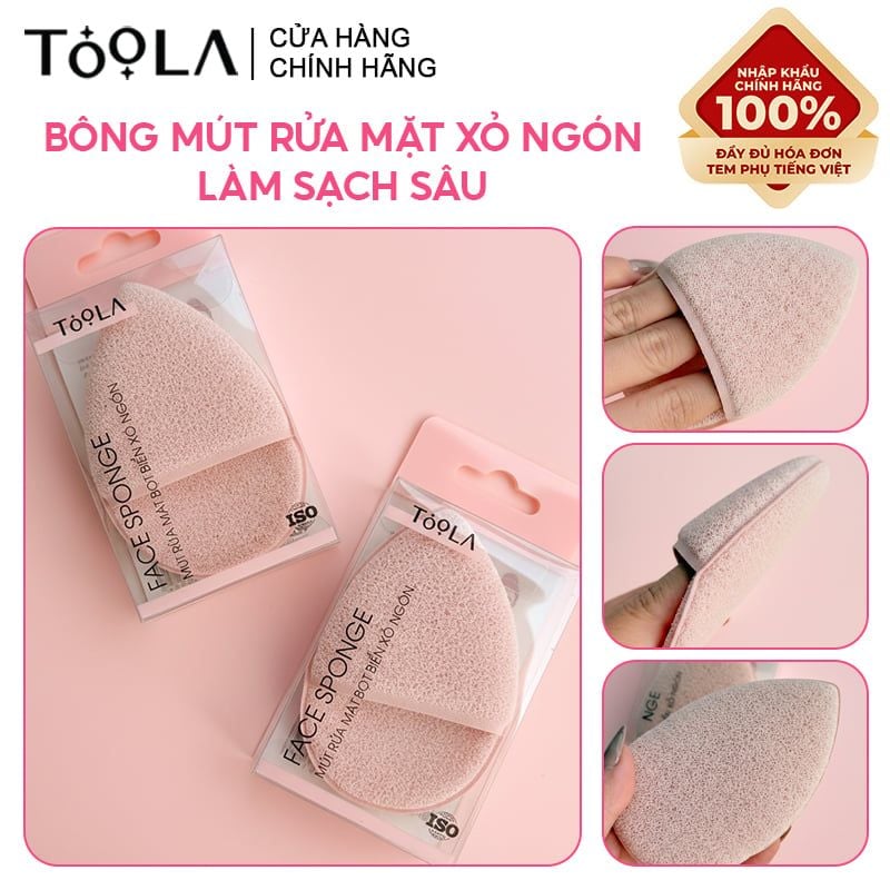 Bông Mút Rửa Mặt Xỏ Ngón TOOLA Làm Sạch Sâu Face Sponge - BT-TLA086