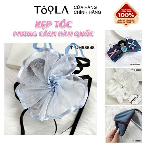  [NHẬP KHẨU] Kẹp Tóc Toola Có Gắn Nơ, Charm Tiểu Thư Phong Cách Hàn Quốc 