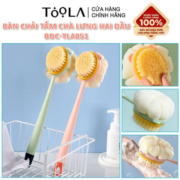  Bàn Chải Tắm Chà Lưng Hai Đầu TOOLA - BDC-TLA051 (Màu ngẫu nhiên) 