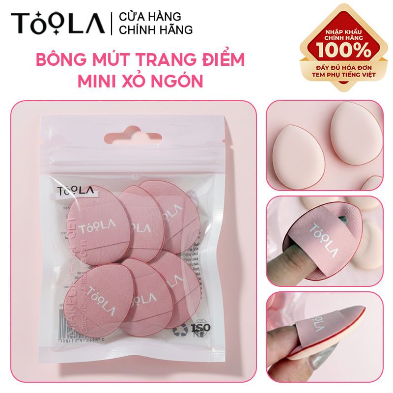 Bông Mút Trang Điểm Mini Xỏ Ngón, Che Khuyết Điểm, Tán Má Hồng TOOLA Makeup Puff Set - BT-TLA104