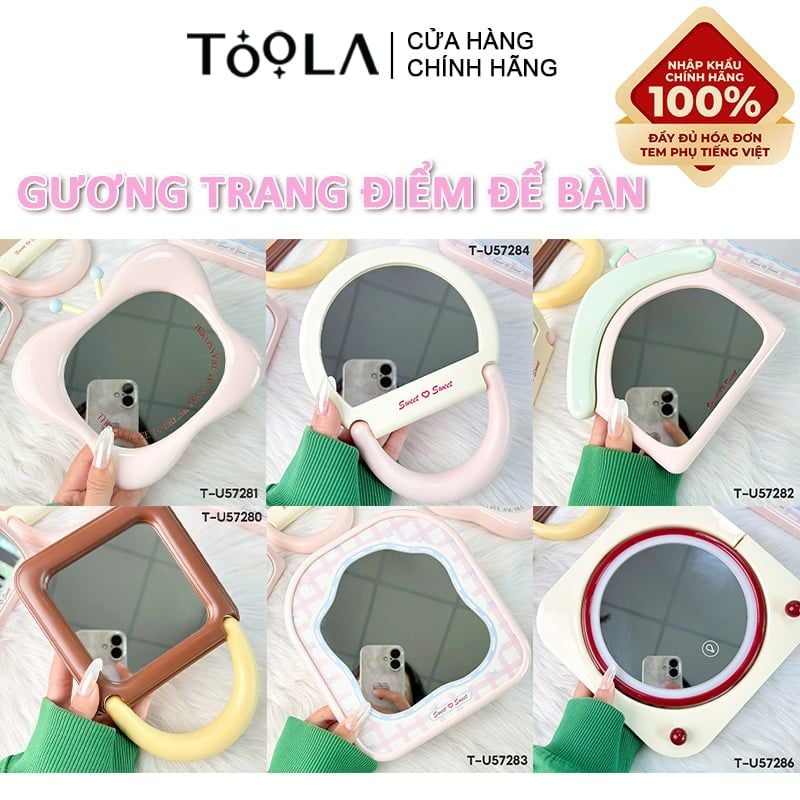 [NHẬP KHẨU] Gương Trang Điểm Để Bàn TOOLA Kiểu Dáng Trendy, Dễ Thương