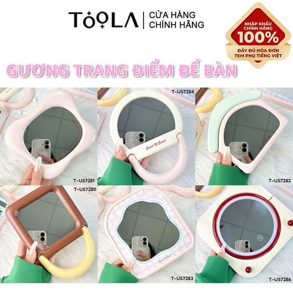  [NHẬP KHẨU] Gương Trang Điểm Để Bàn TOOLA Kiểu Dáng Trendy, Dễ Thương 