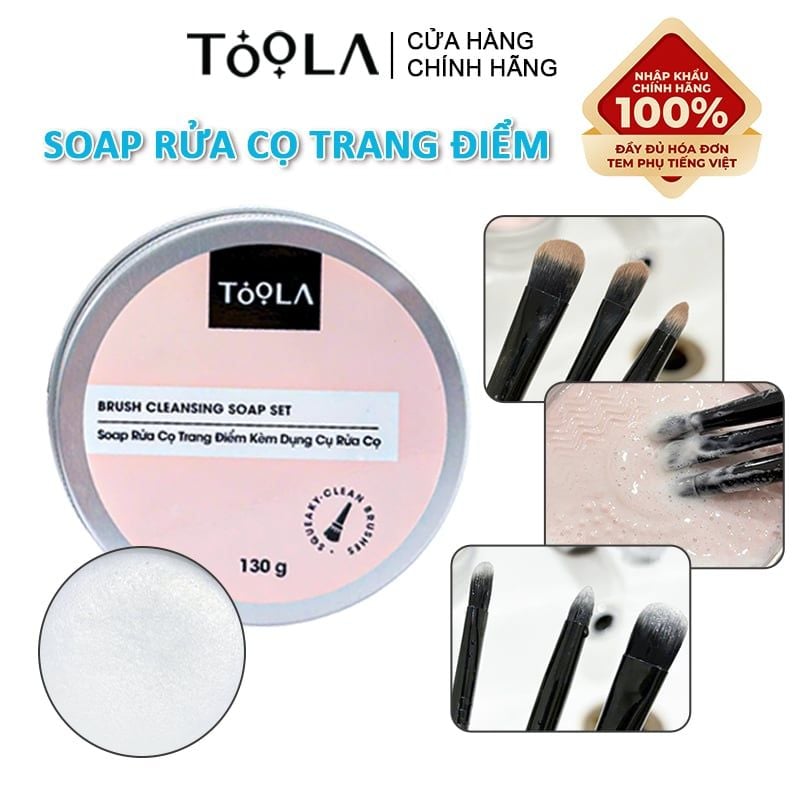 Soap Rửa Cọ Trang Điểm TOOLA Kèm Dụng Cụ Rửa Cọ Brush Cleansing Soap - BT-TLA065