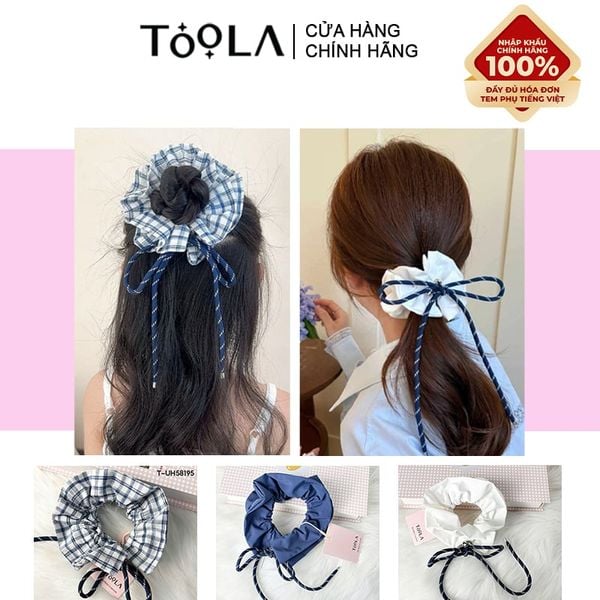  Dây Cột Tóc Scrunchies Có Dây Rút Tự Điều Chỉnh Cao Cấp TOOLA 