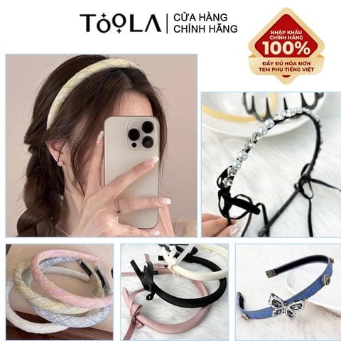  [NHẬP KHẨU] Băng Đô Thời Trang Cài Tóc Bản Nhỏ, Thời Trang, Thanh Lịch, Nhiều Họa Tiết TOOLA 