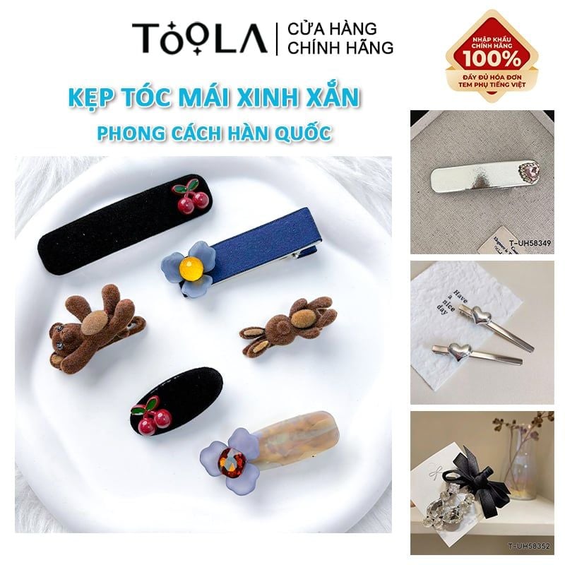 [NHẬP KHẨU] Kẹp Tóc Mái Xinh Xắn, Nhiều Kiểu Dáng, Phong Cách Hàn Quốc TOOLA
