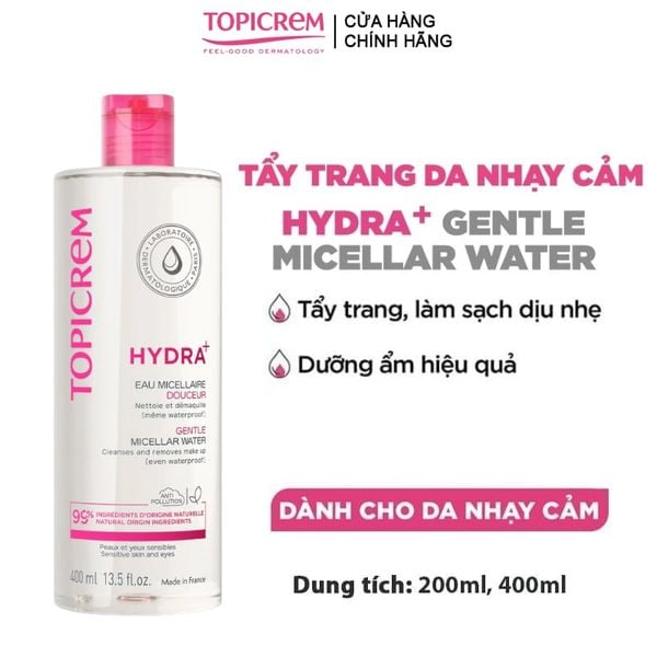  Nước Tẩy Trang Topicrem Dành Cho Da Khô & Nhạy Cảm Hydra+ Gentle Micellar Water 