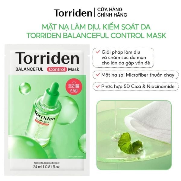  Mặt Nạ Làm Dịu, Kiểm Soát Da Torriden Balanceful Control Mask 24ml 