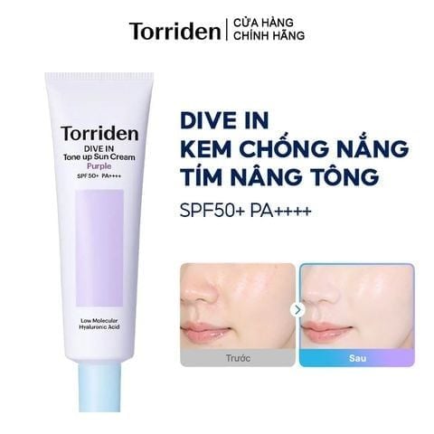 Kem Chống Nắng Torriden Nâng Tông Dive In Tone Up Sun Cream Purple SPF50+ PA++++ 20ml