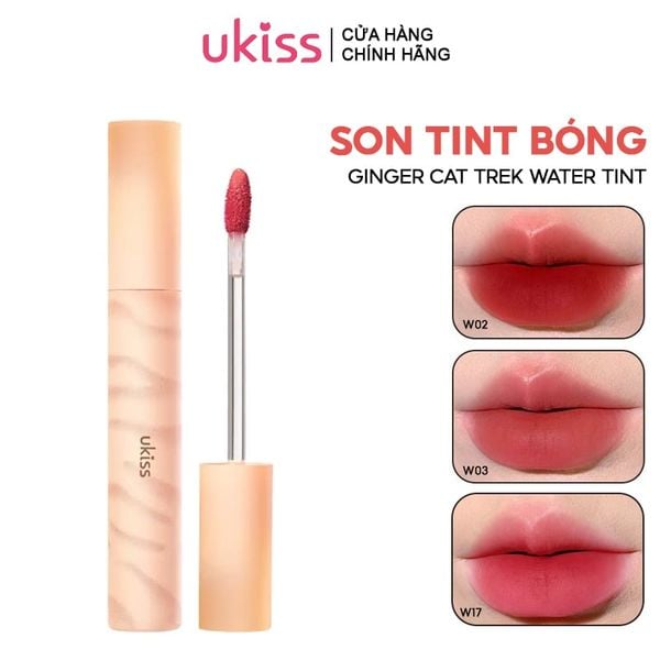  Son Tint Bóng UKISS Bền Màu, Lâu Trôi Ginger Cat Trek Water Tint 3.3g 