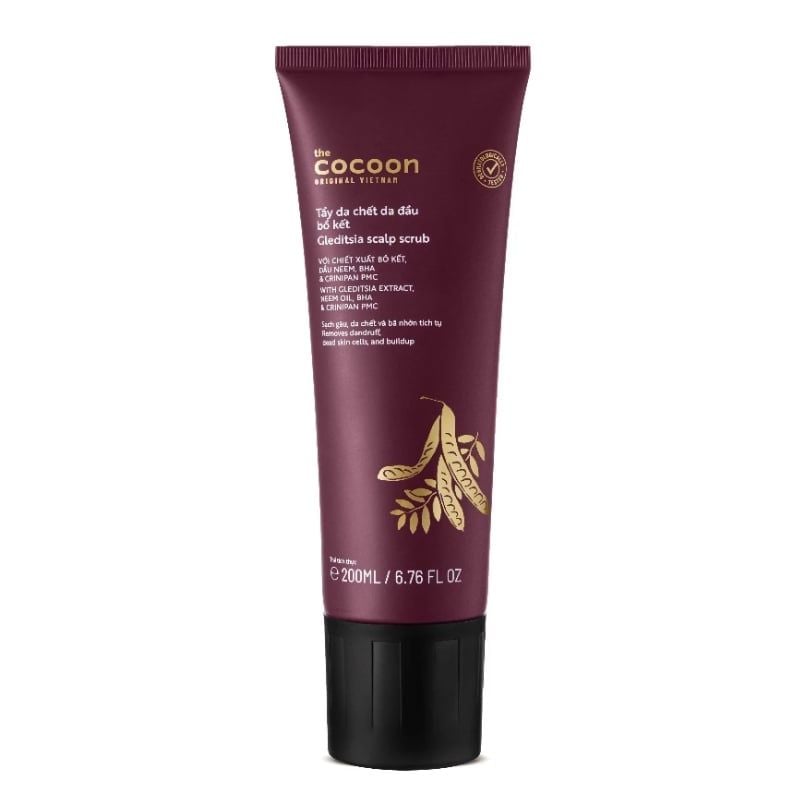 Tẩy Tế Bào Chết Da Đầu Cocoon Bồ Kết Hỗ Trợ Giảm Gàu, Tóc Phồng Gleditsia Scalp Scrub 200ml