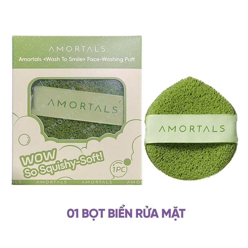 Bông Rửa Mặt Amortals Bọt Biển Wash To Smile Face-washing Puff