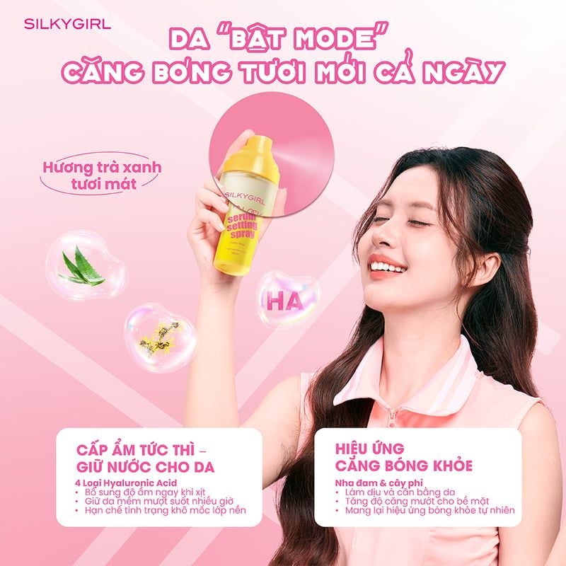 Xịt Khóa Nền Silkygirl Fix & Lock Serum Fixing Spray 100ml