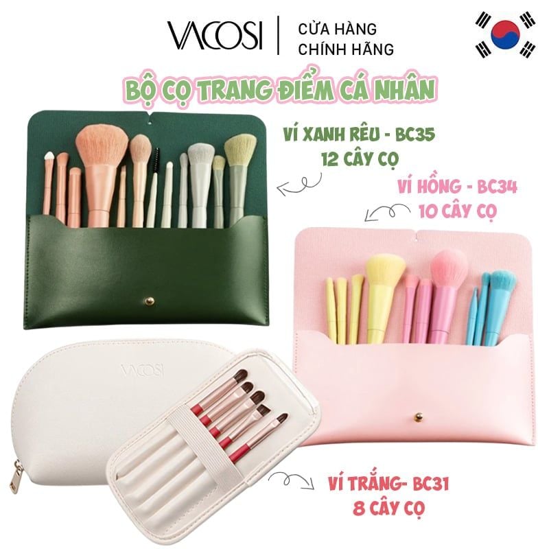 Bộ Cọ Trang Điểm Cá Nhân Vacosi Brush Set