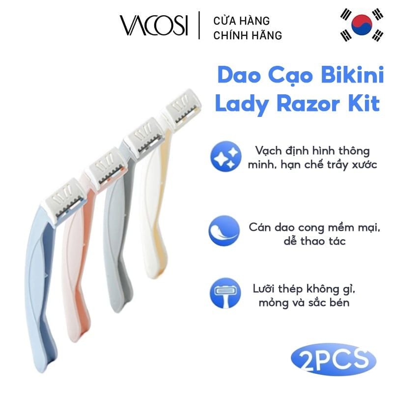 [Set 2 cái] Dao Cạo Bikini Vacosi Lady Razor Kit