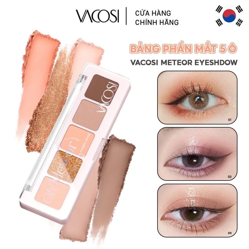 Bảng Phấn Mắt Vacosi 5 Ô Meteor Eyeshdow 5.5g