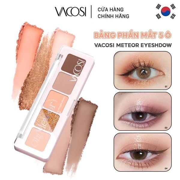  Bảng Phấn Mắt Vacosi 5 Ô Meteor Eyeshadow 5.5g 